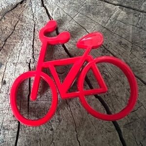 Red Bicycle Brooch